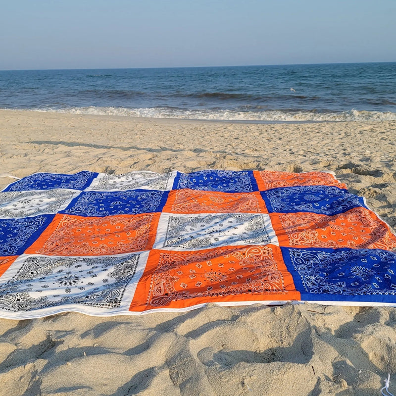 NY Islanders & Mets Cotton Patchwork Blanket Bandana Beach